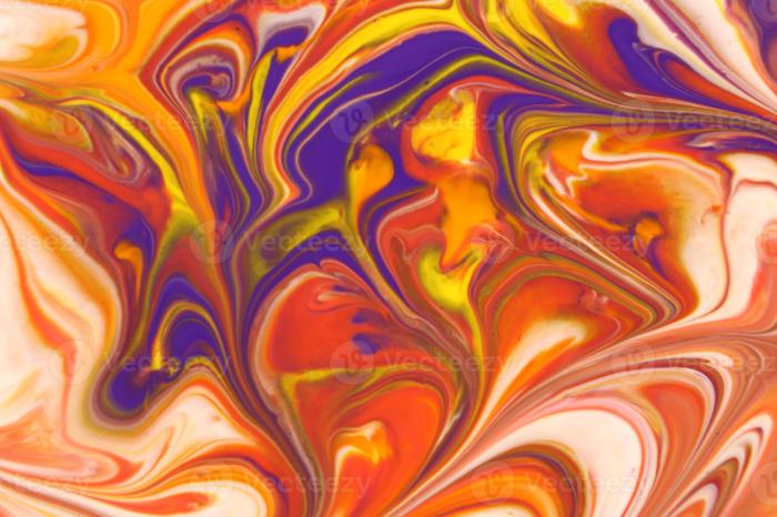 Watercolor art mixed in many colors makes the color mixed as an art or ...